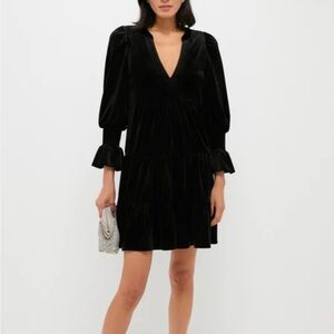 Pomander Place Black Velvet Mini Dress